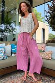 Sandbar Linen Blend Barrel Culotte Pant Indian Pink